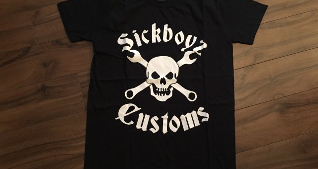 Sickboyz Black Tee with White Classic Skull Logo