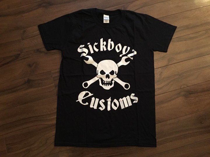 Sickboyz Black Tee with White Classic Skull Logo