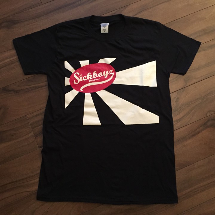 Sickboyz Black Tee with Rising Sun Logo