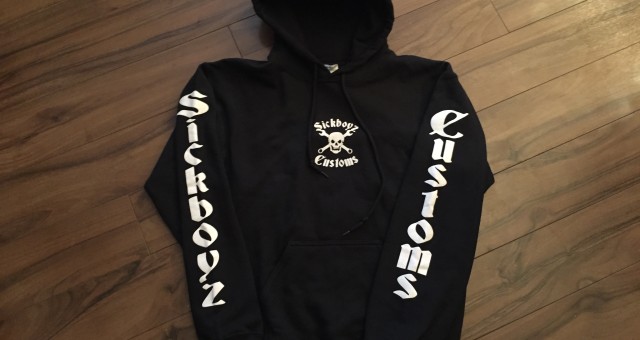 Sickboyz Black Hoodie with Classic Logo on Front, Back and Arms