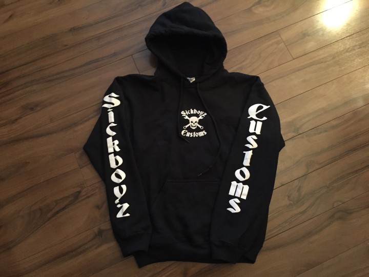 Sickboyz Black Hoodie with Classic Logo on Front, Back and Arms